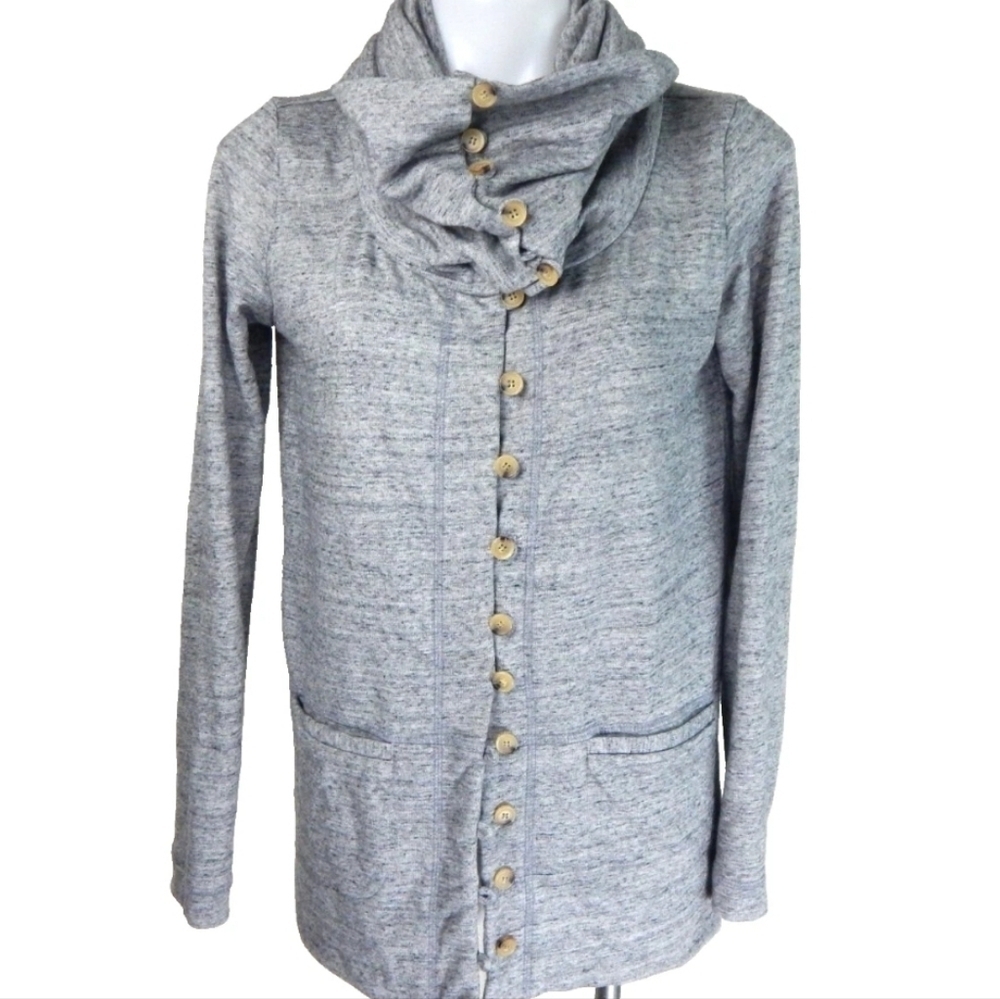 The Lady & The Sailor Button Front Sweatshirt Knit Cardigan